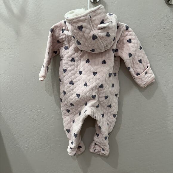 Nordstrom Pink Heart Quilted Bear Ears Bunting - Picture 6 of 11